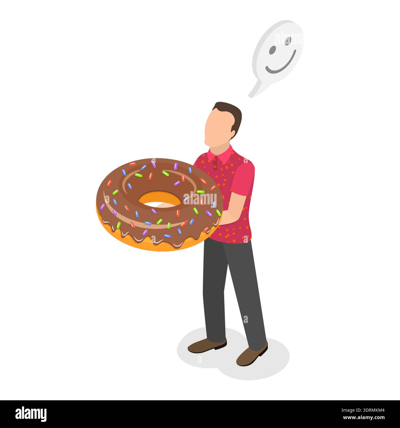 Illustrazione concettuale del vettore piatto isometrico 3D degli snack dolci Foto Stock