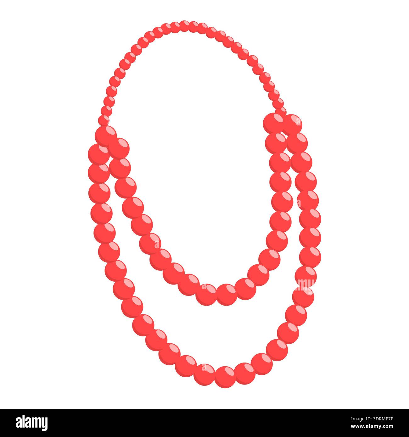 Set di collane con vettore piatto isometrico 3D. Foto Stock