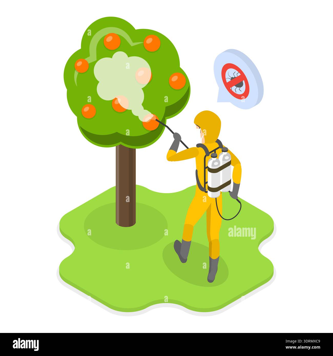 Illustrazione del vettore piatto isometrico 3D di Pest Control Service Foto Stock