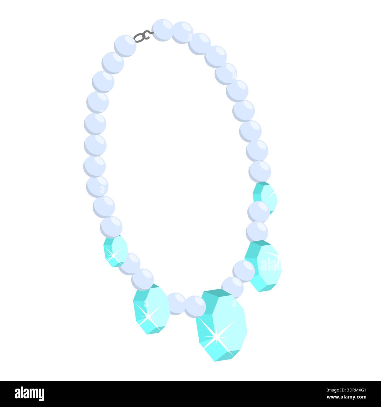 Set di collane con vettore piatto isometrico 3D. Foto Stock