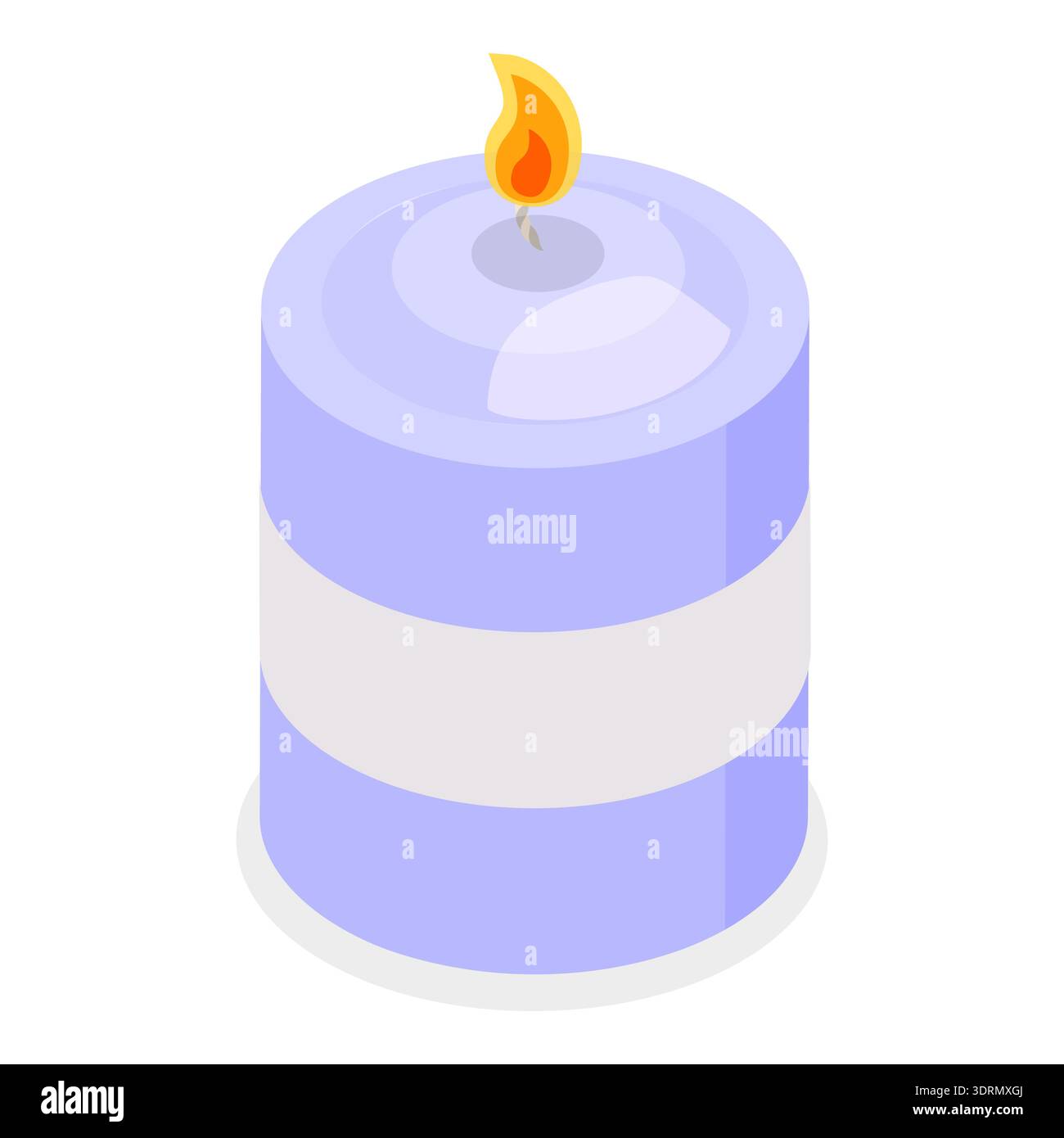 Set di candele con vettore piatto isometrico 3D. Foto Stock