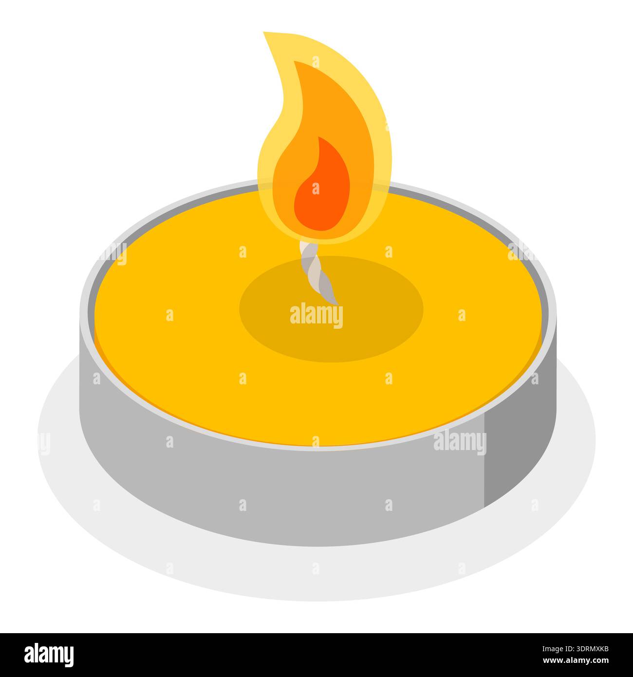 Set di candele con vettore piatto isometrico 3D. Foto Stock