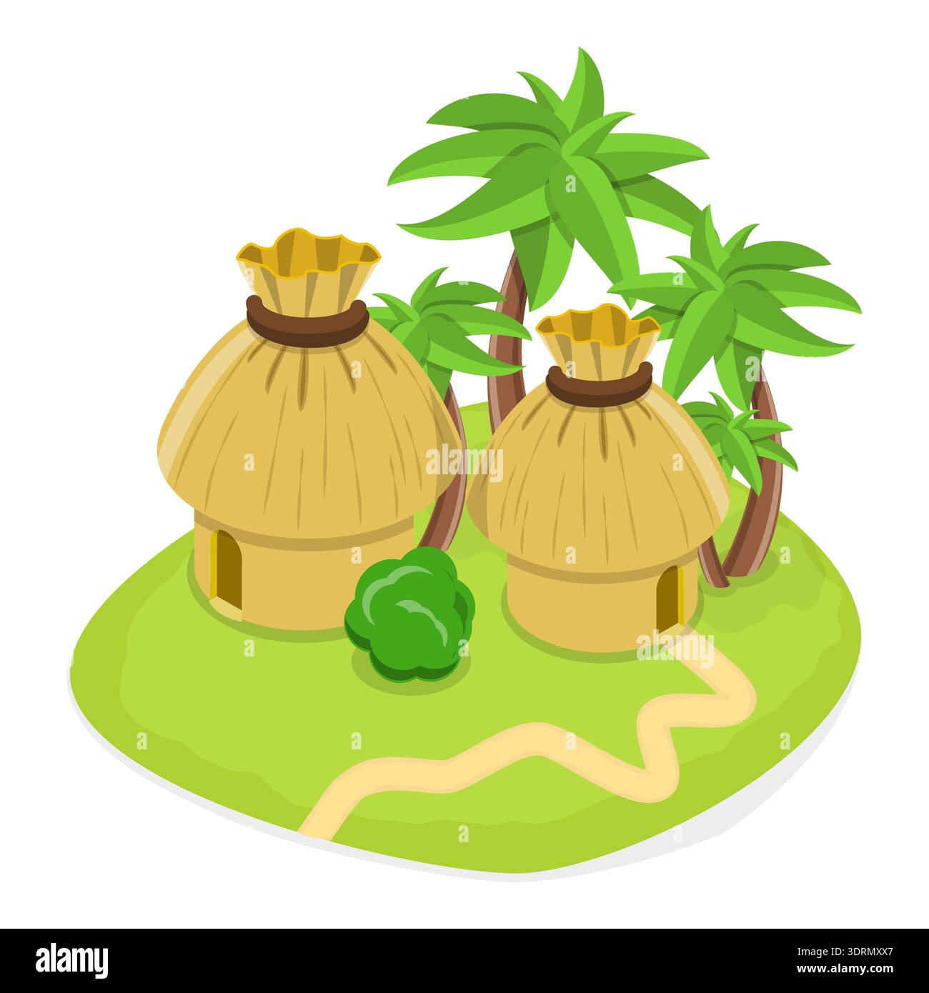 Set di isole vettoriali piatti isometrici 3D. Foto Stock