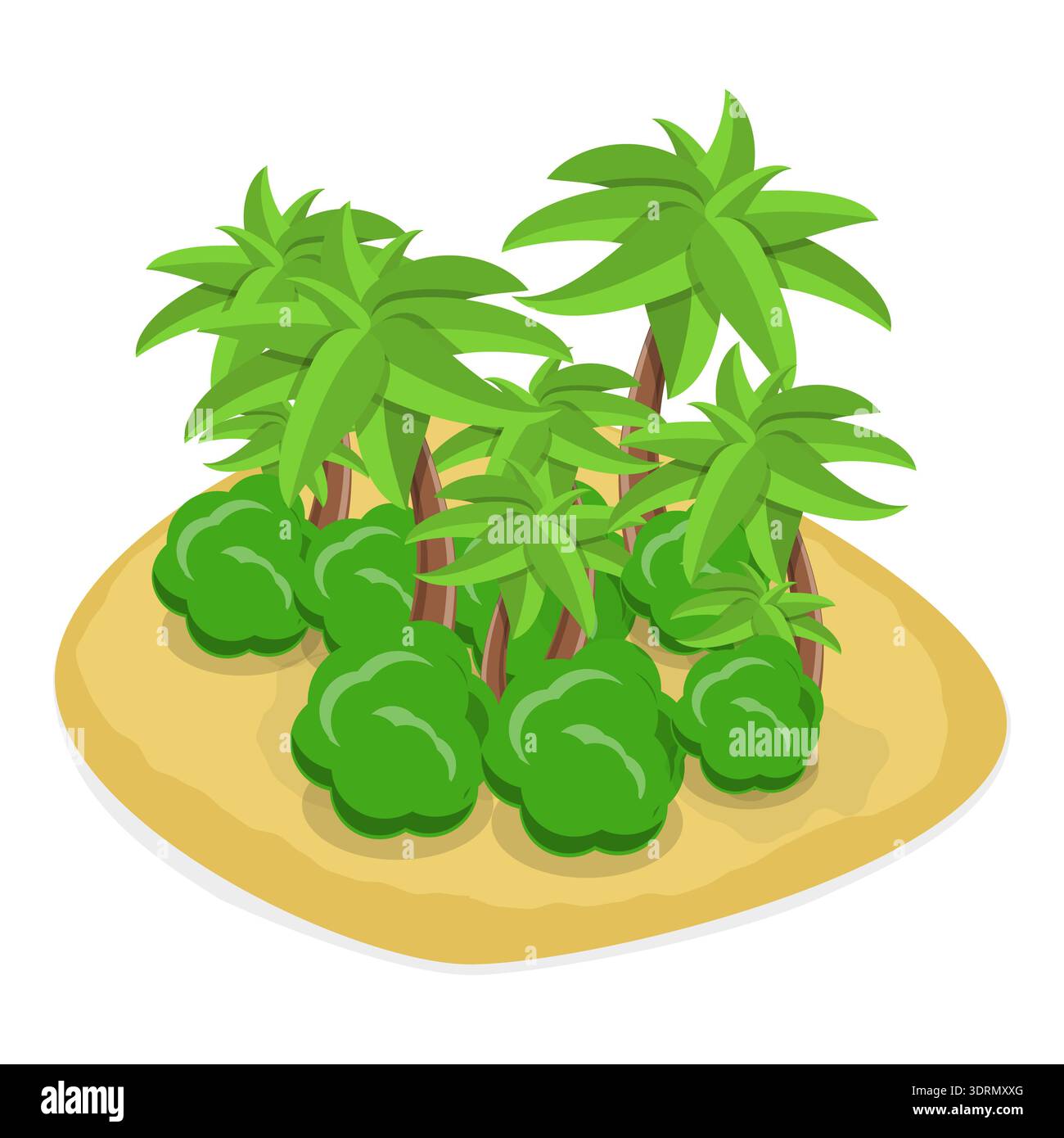 Set di isole vettoriali piatti isometrici 3D. Foto Stock