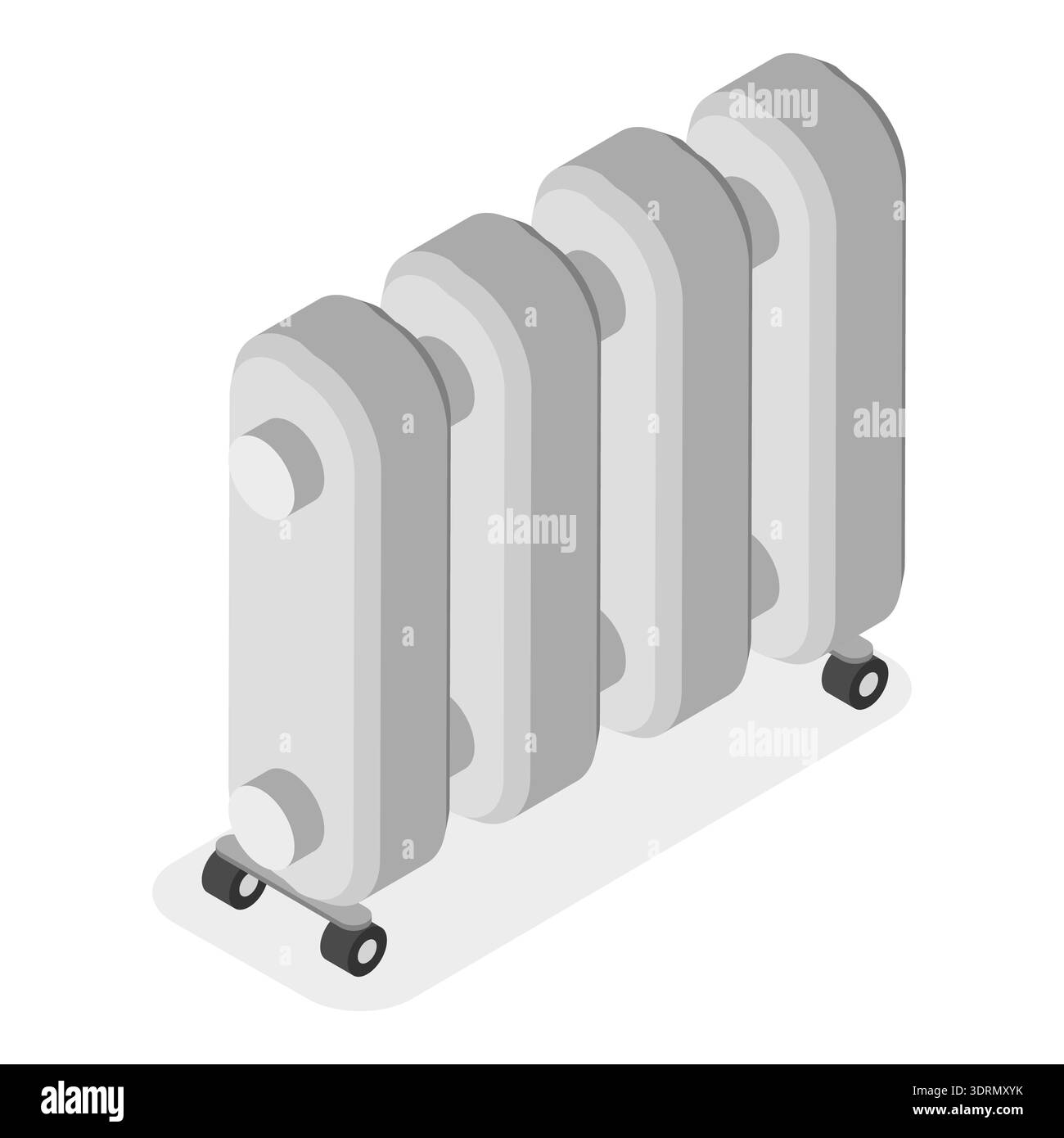 Illustrazione piatta isometrica 3D dei sistemi HVACS. Punto 5 Foto Stock