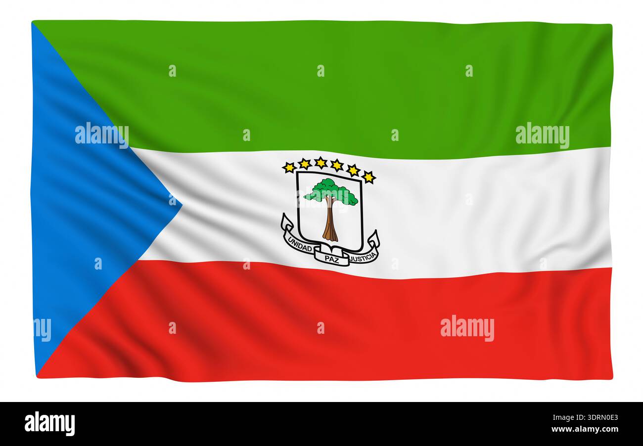 Bandiera della Guinea equatoriale Foto Stock