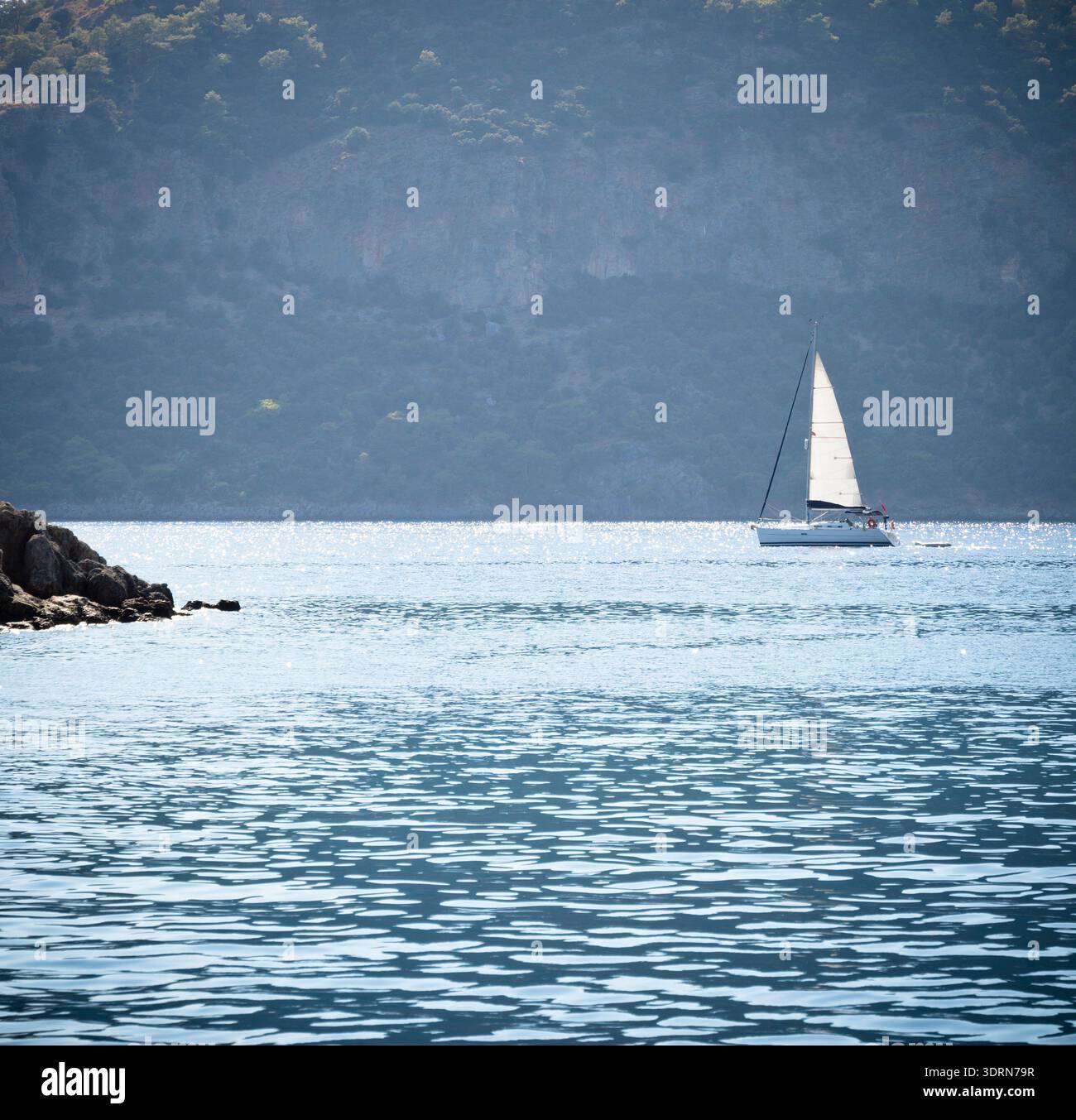 Barca a vela su acqua Foto Stock