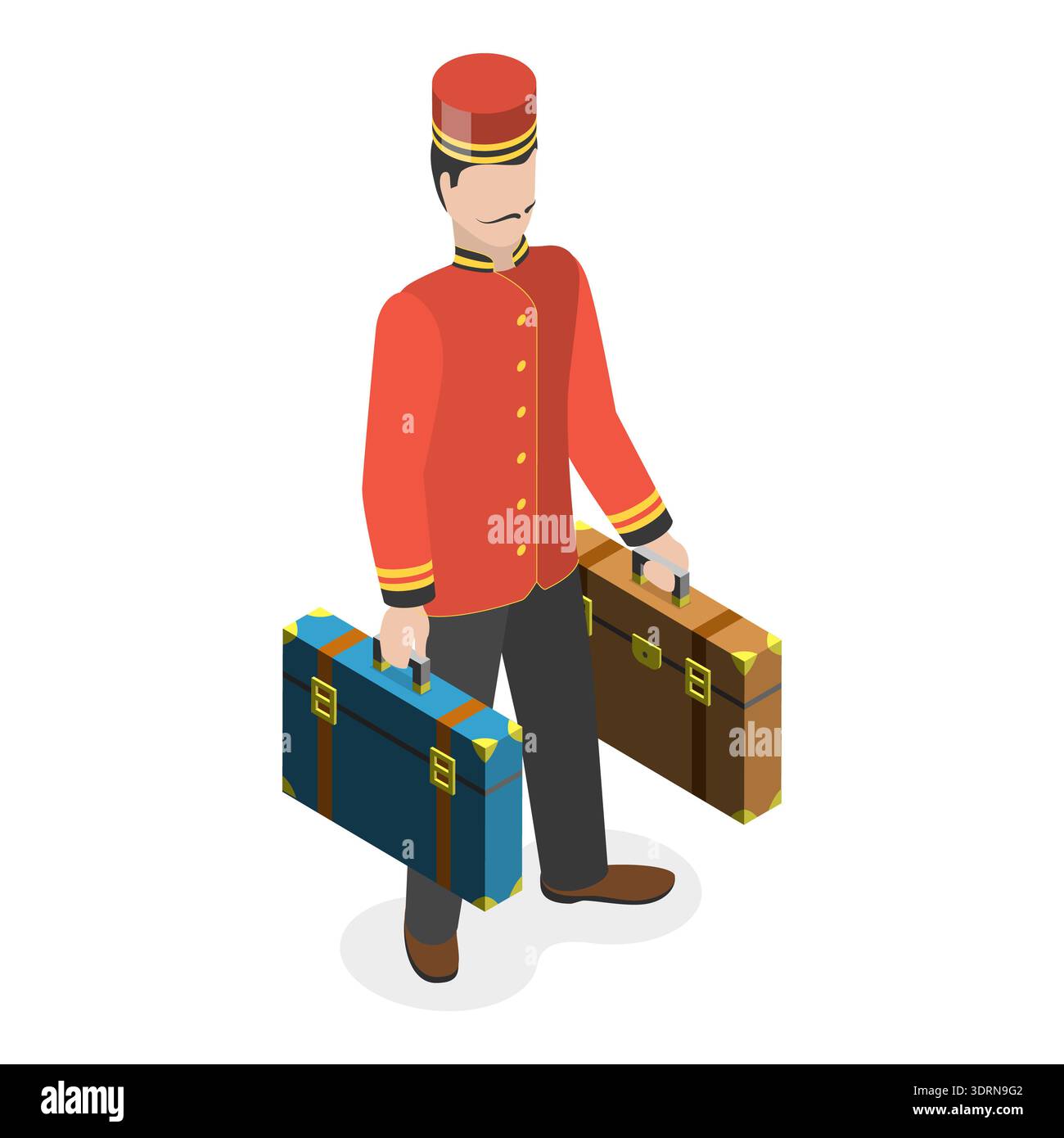 Set di professioni di vettore piatto isometrico 3D. Foto Stock