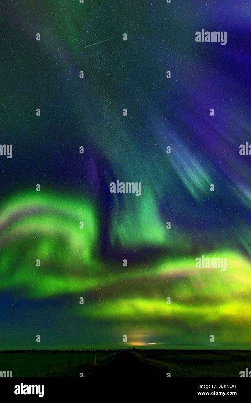Islanda - Reykjavik, aurora boreale Foto Stock