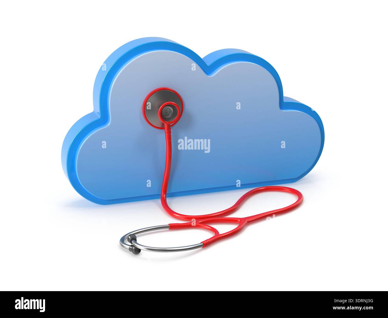 Monitoraggio e diagnosi cloud dell'assistenza sanitaria con uno stetoscopio Foto Stock