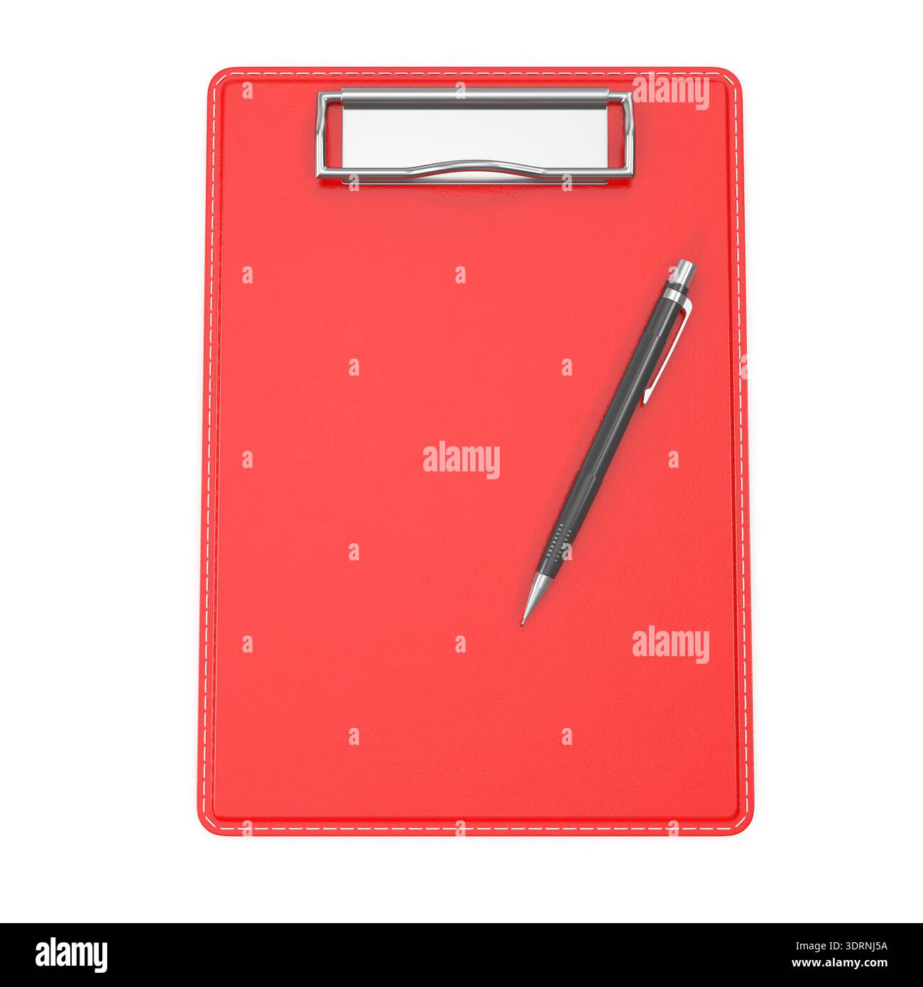 Appunti rossi con una penna Foto Stock