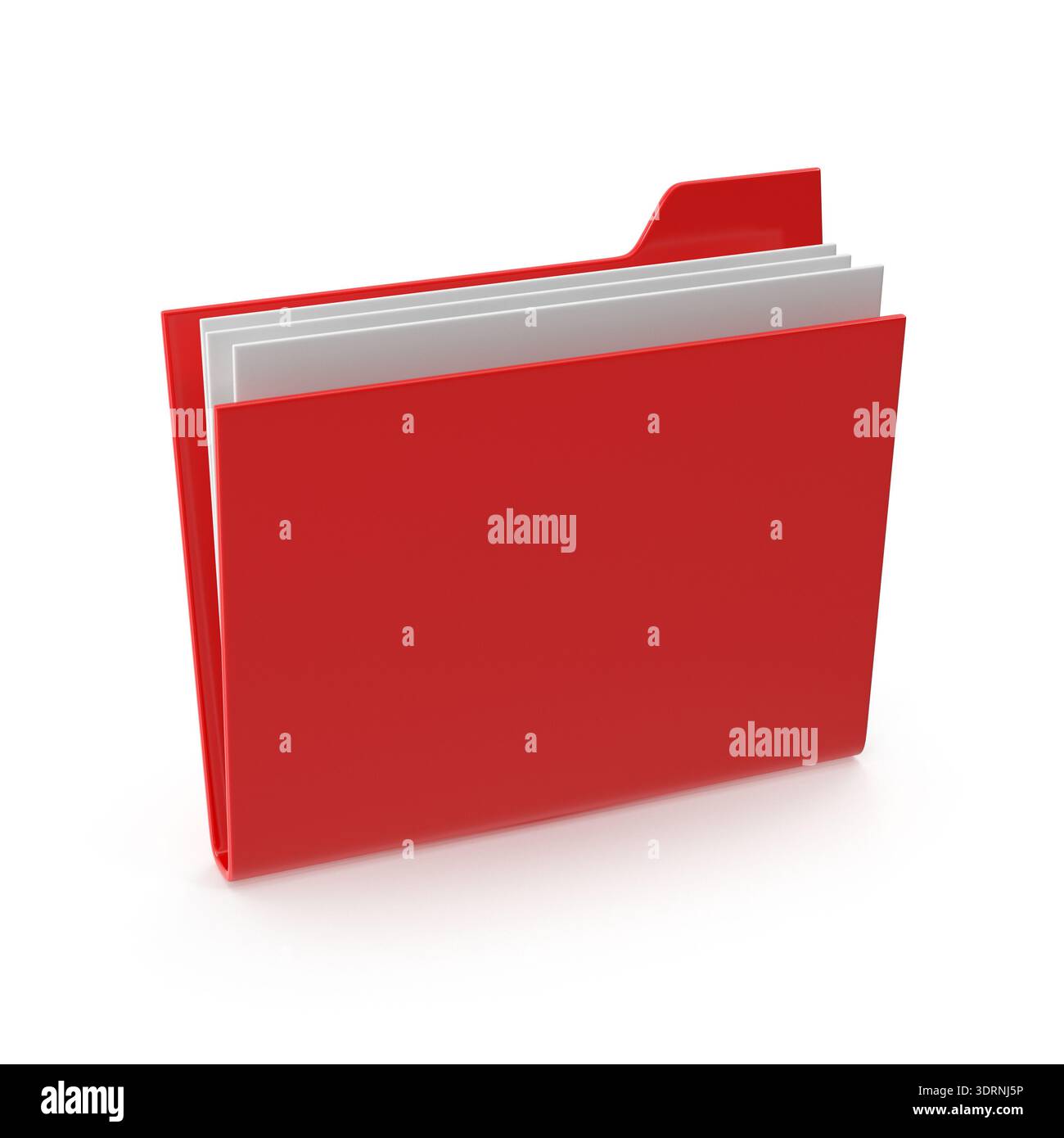 Cartella file rossa con white paper all'interno, perfetta per organizzare documenti e informazioni. Foto Stock