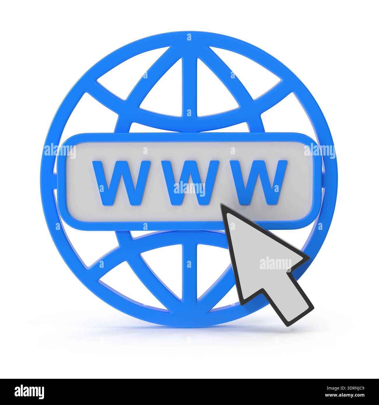 Icona World Wide Web con cursore Foto Stock
