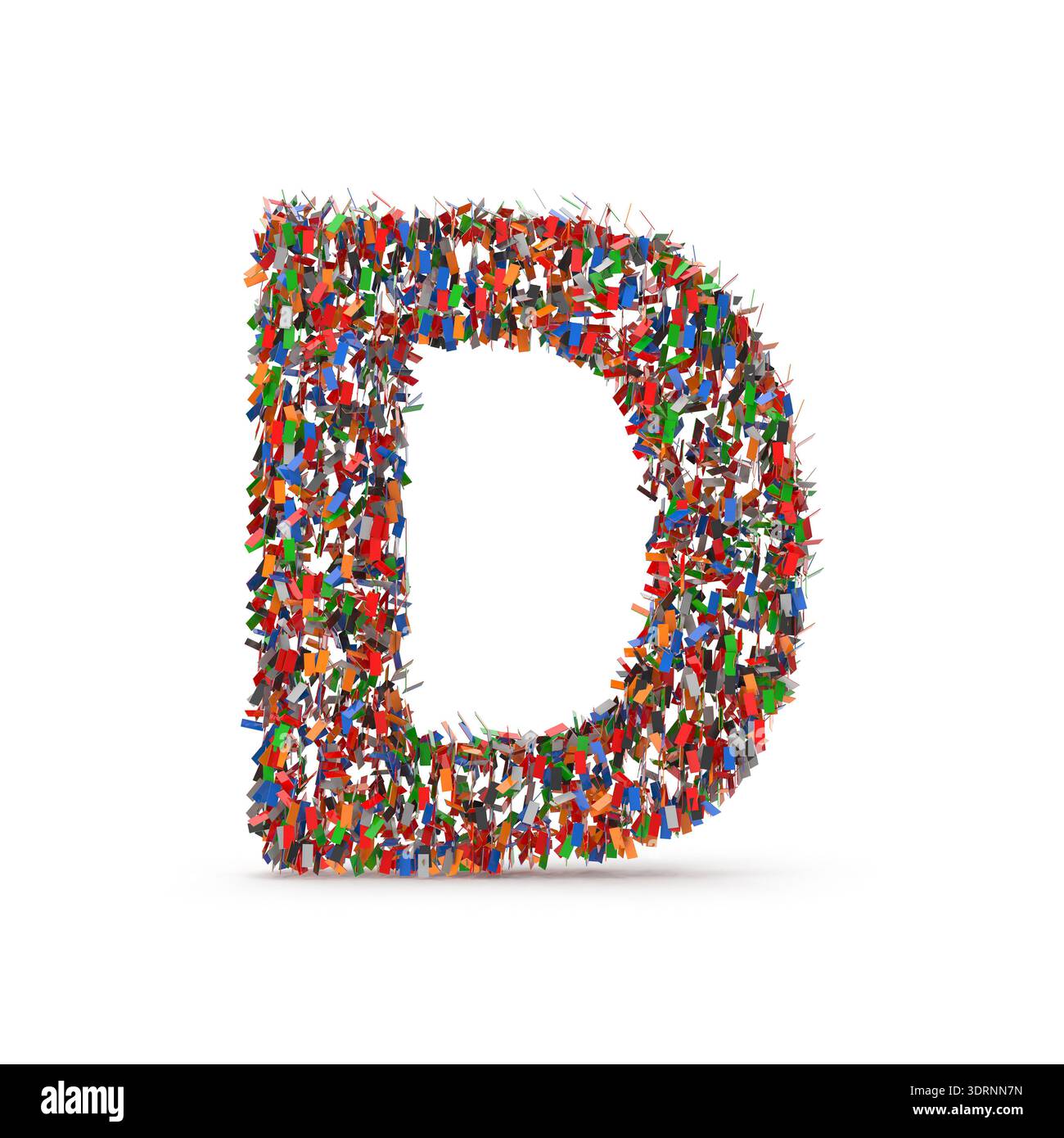 Lettera D fatta di figure umane colorate Foto Stock