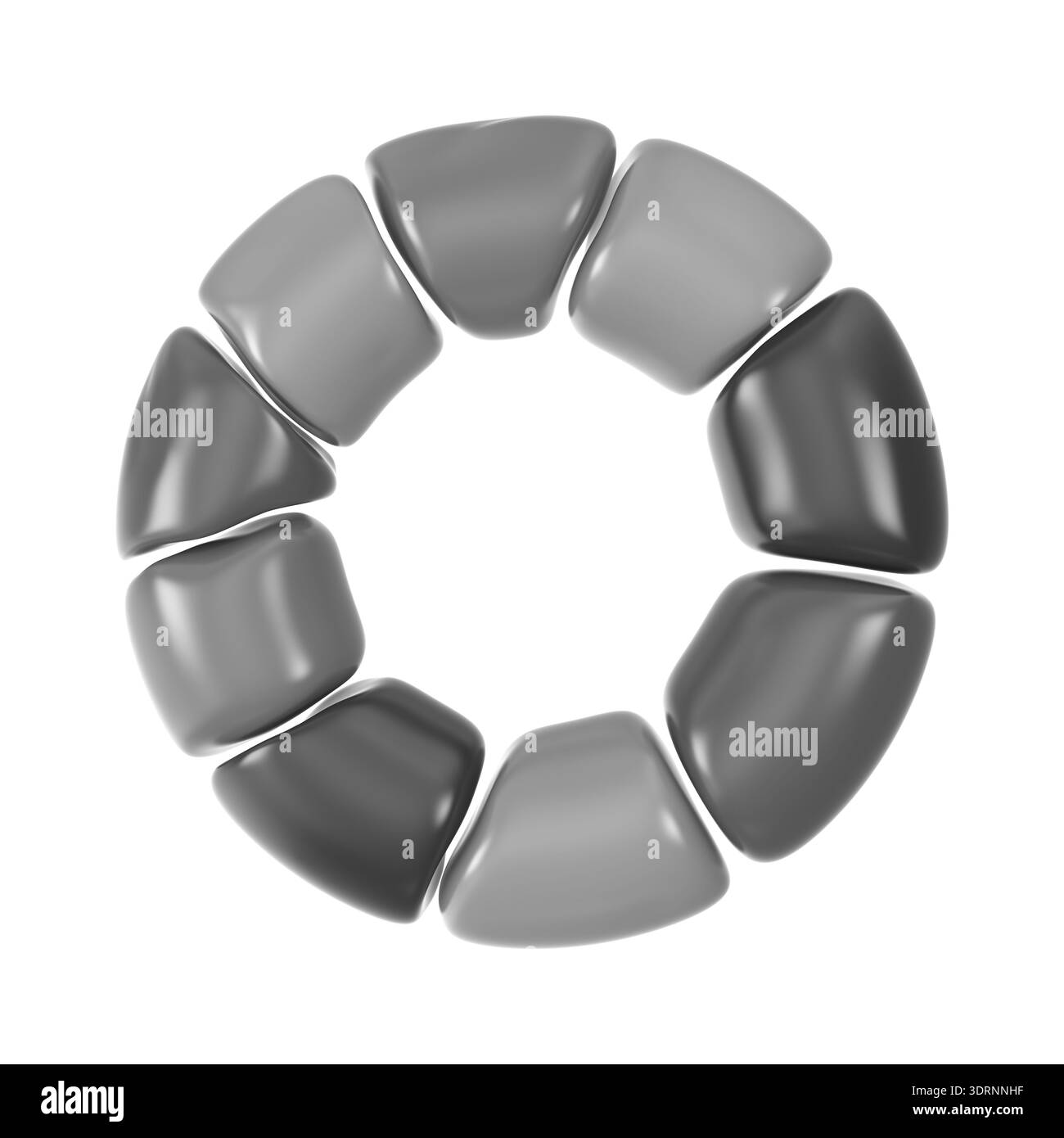 Icona Spinner caricamento grigi 3D. Foto Stock