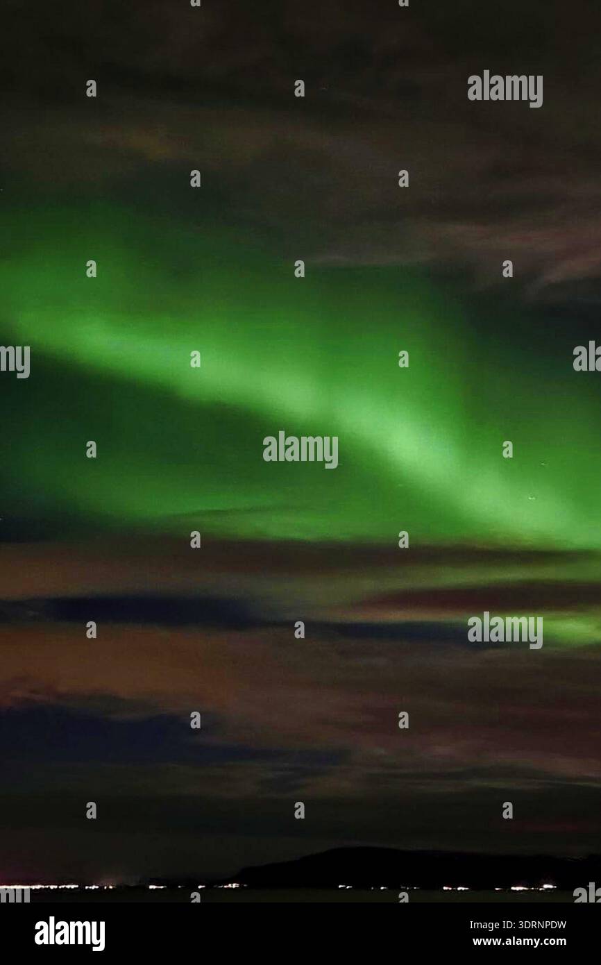 Islanda - Reykjavik, aurora boreale Foto Stock