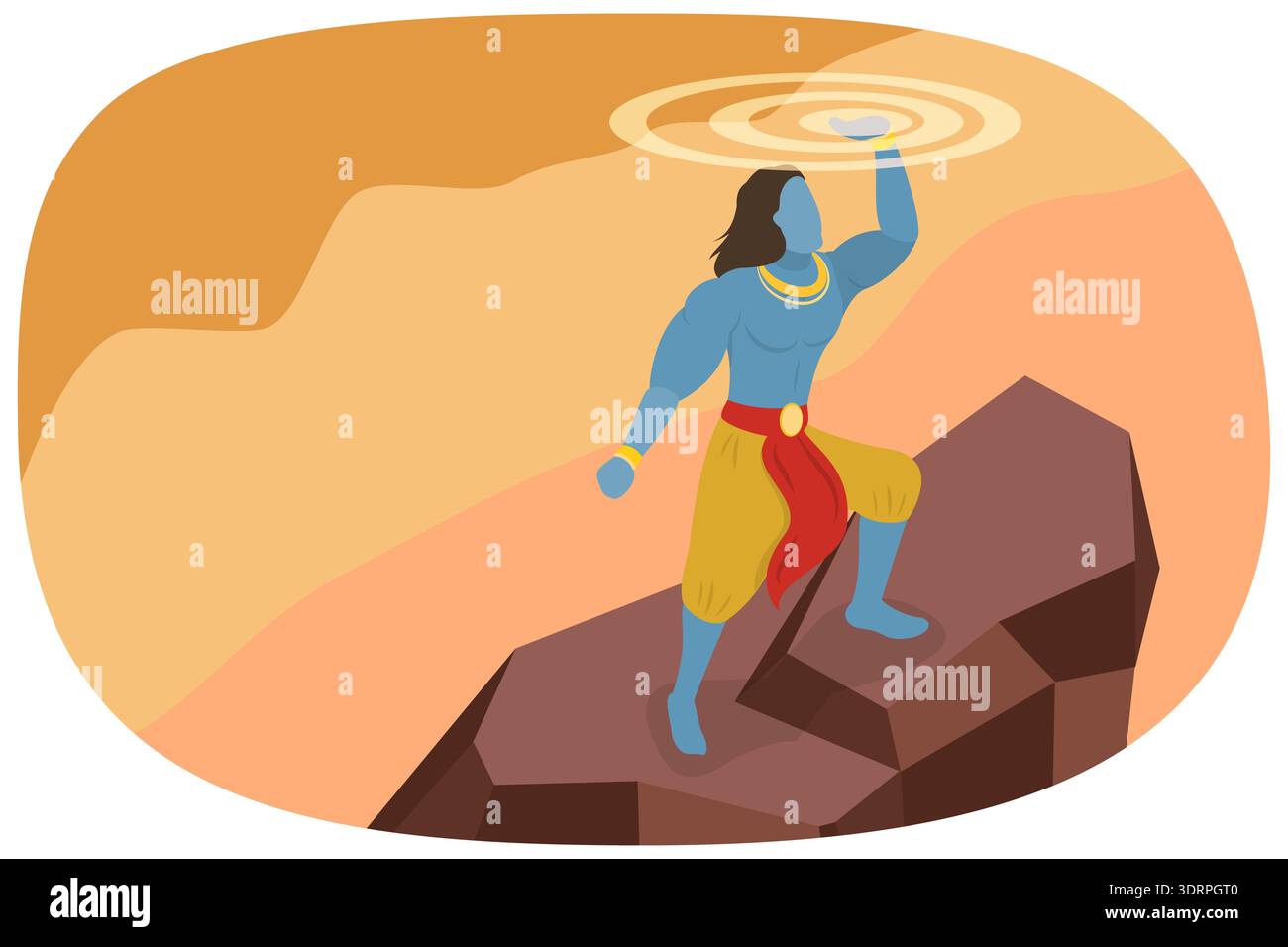 Illustrazione del vettore piatto isometrico 3D di Vishnu Foto Stock