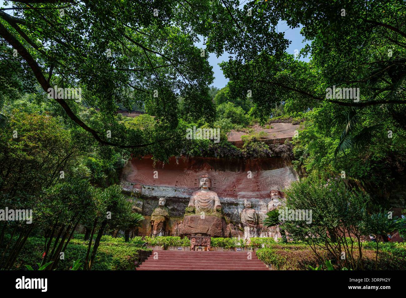 Grande Buddha di Longmen, Oriental Buddha Park, Leshan City, Sichuan, Cina, Asia Foto Stock