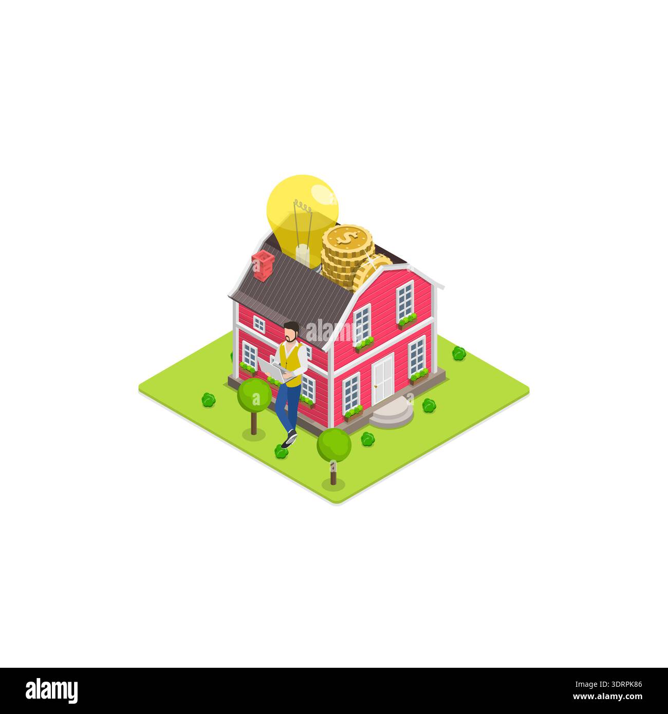 Illustrazione concettuale piatta isometrica 3D di Sustainability Foto Stock