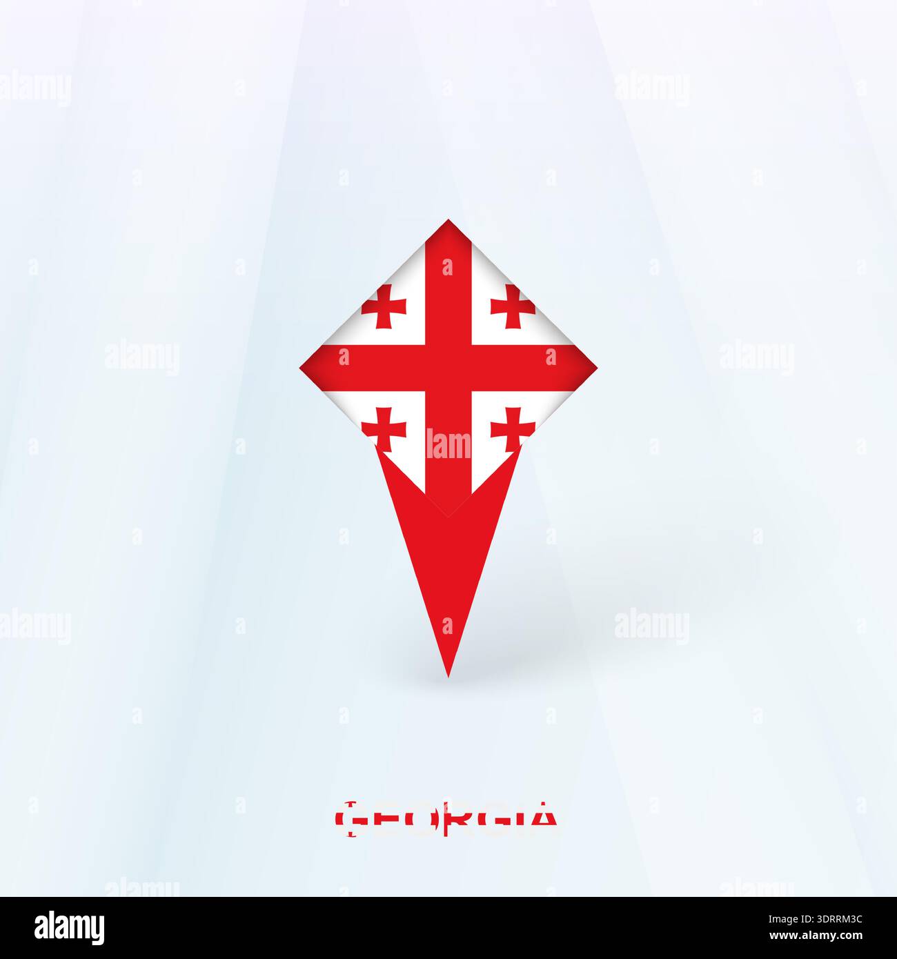 Icona Georgia Flag pin con design geometrico. Illustrazione vettoriale. Illustrazione Vettoriale