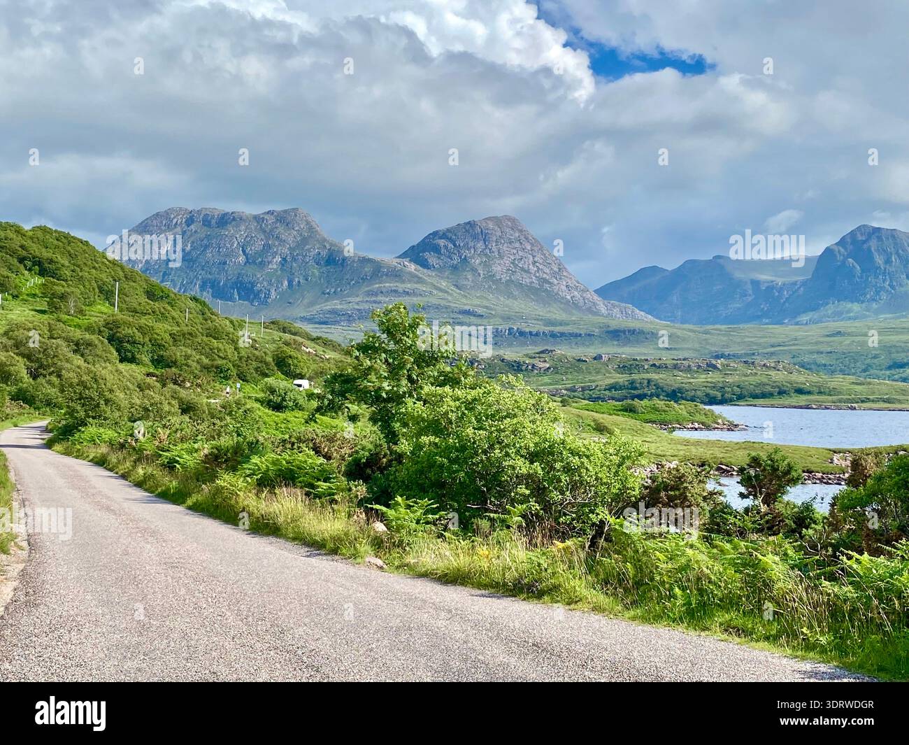 Paesaggio delle Highlands scozzesi, vista del monte Stac Pollaidh Foto Stock