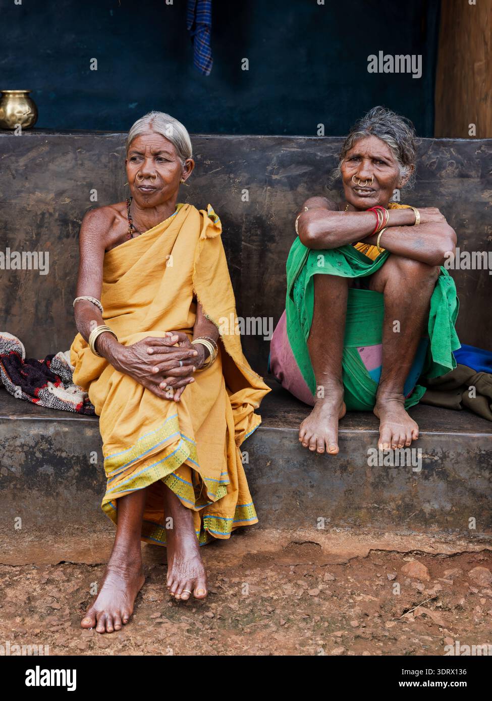 Ritratto di due donne anziane di Orissa, India Foto Stock