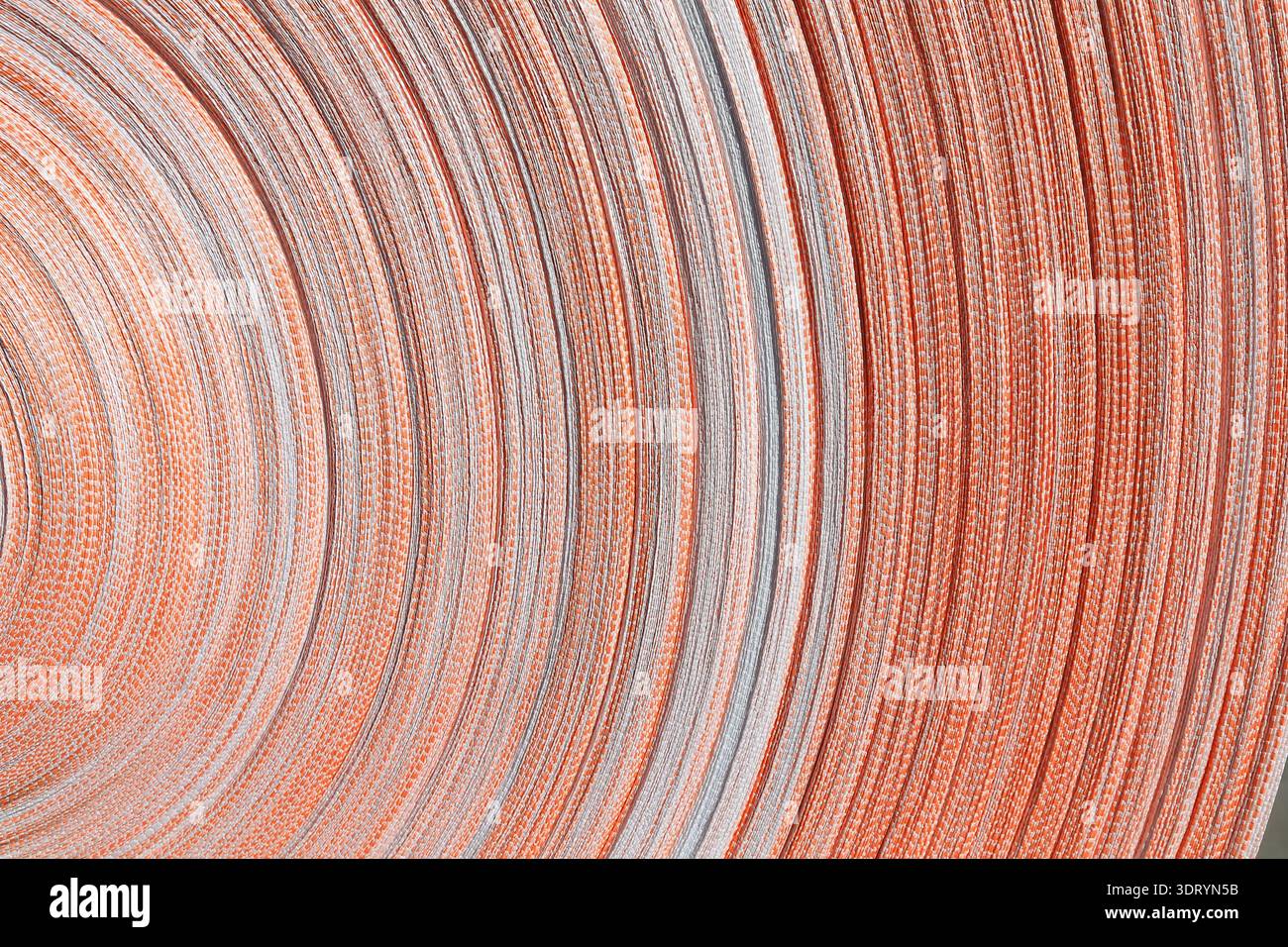 Fibre arrotolate, foto in primo piano, in fabbrica Foto Stock