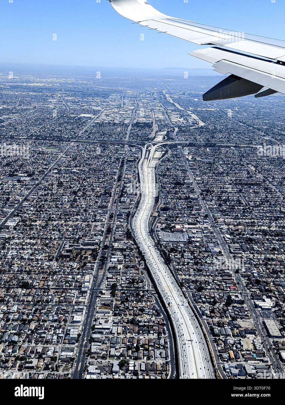 Vedute aeree di Los angeles da un aereo aereo Foto Stock
