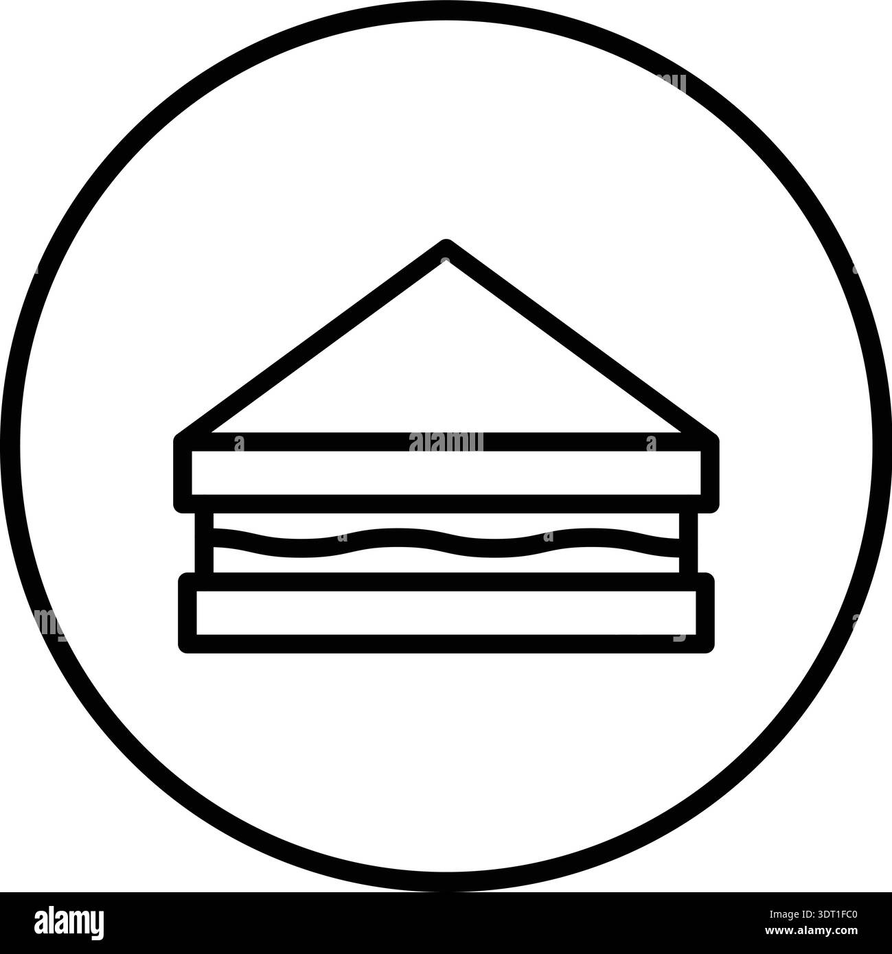 Illustrazione del disegno dell'icona del vettore sandwich Illustrazione Vettoriale
