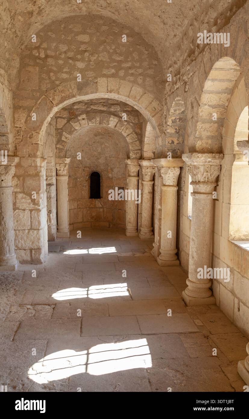 Abbazia di Montmajour (nave della Cappella di San Pietro (XI secolo)), vicino ad Arles, Bouches-du-Rhône, Francia. Foto Stock