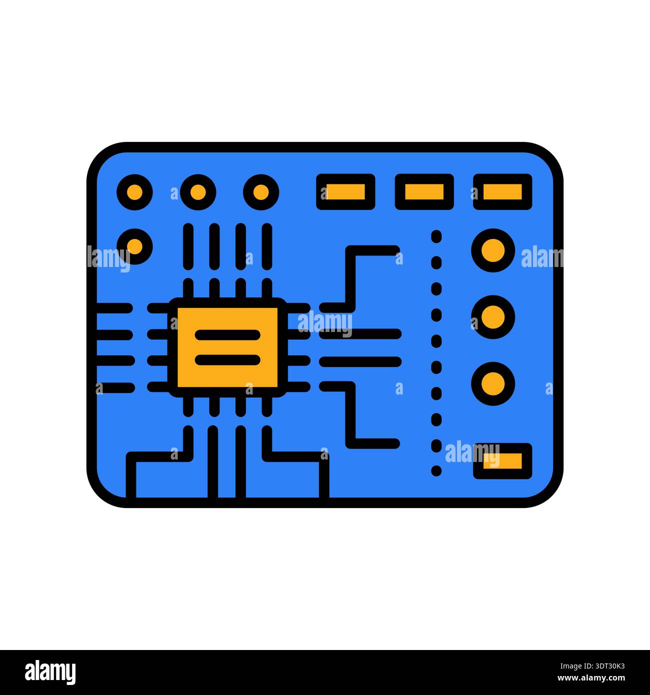 Icona della linea dei colori dei componenti elettronici per progetti digitali e di stampa. Prodotto PFAS. Icone di pulizia minime per applicazioni e siti Web. Icone semplici e moderne per UI UX e. Foto Stock