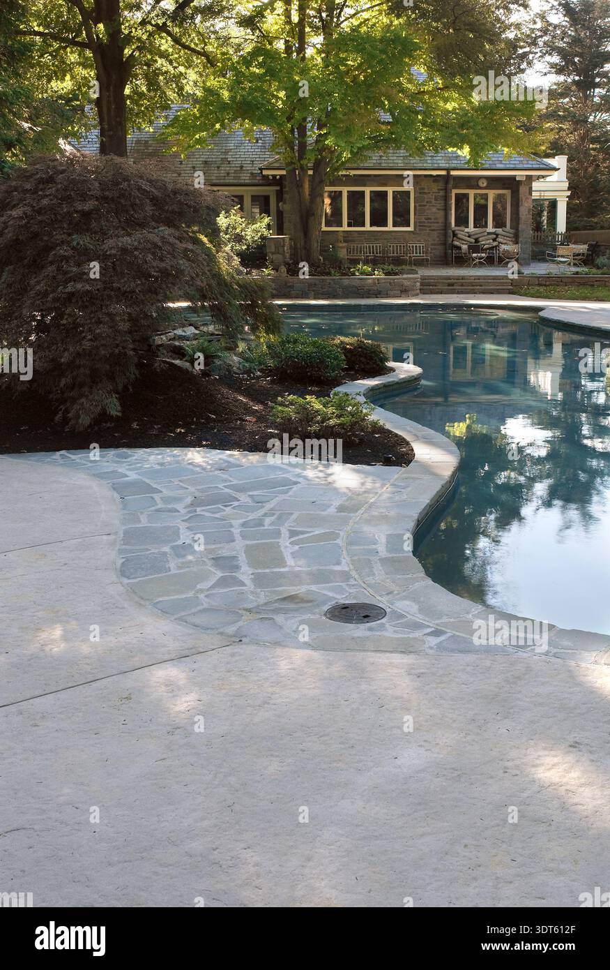 Nuova piscina residenziale, Pennsylvania, Stati Uniti Foto Stock
