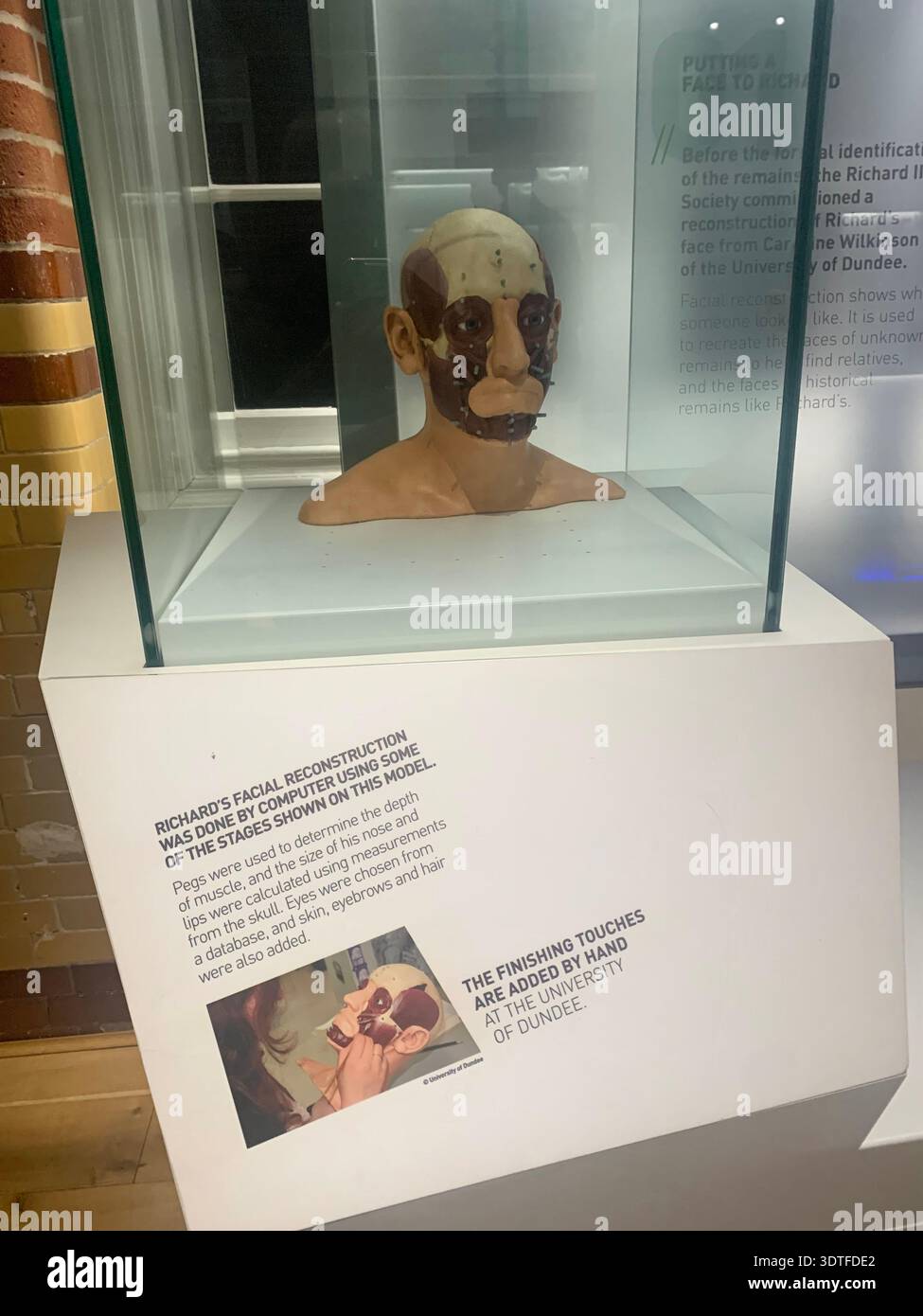 Museo di re Riccardo a Leicester o centro visitatori questa mostra esplora la vita del suo regno e l'eredità dell'ultimo re Plantageneto Foto Stock