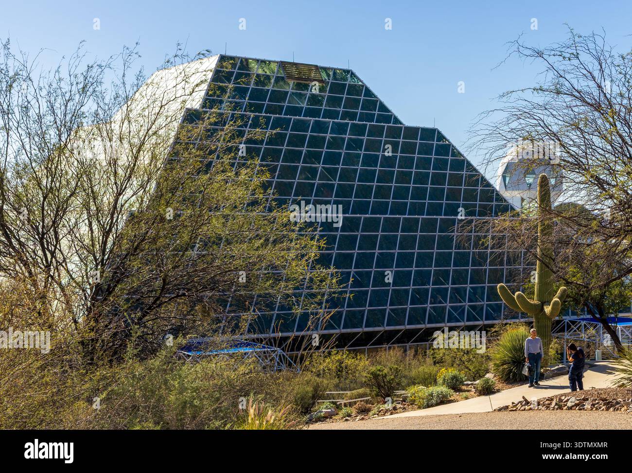 Biosphere 2 in Arizona, un'estesa struttura di ricerca scientifica creata per studiare l'interazione tra i sistemi vitali della Terra in un ambiente chiuso. Foto Stock