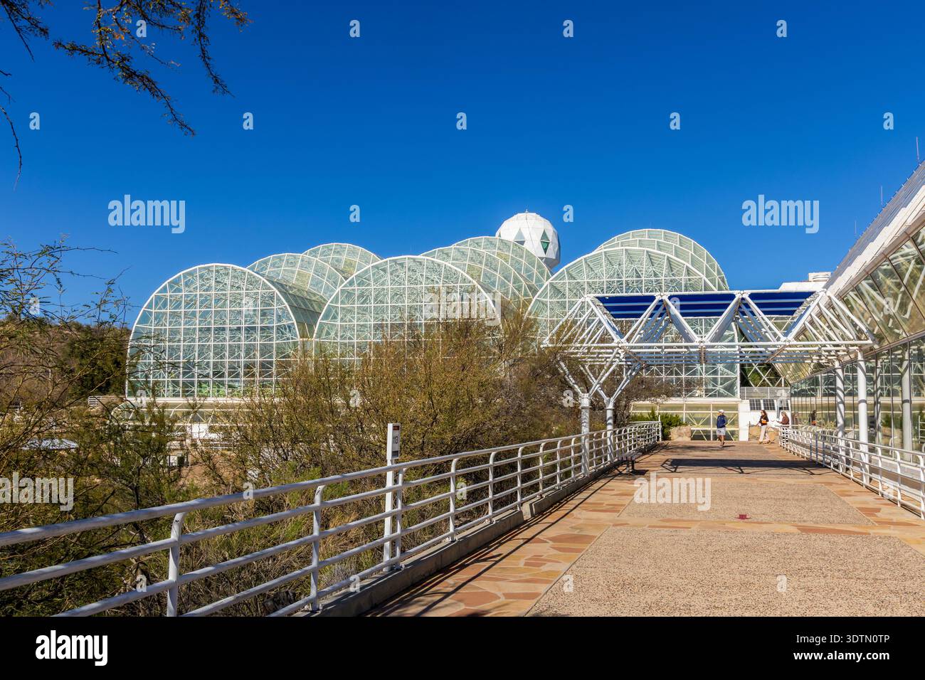 Biosphere 2 in Arizona, un'estesa struttura di ricerca scientifica creata per studiare l'interazione tra i sistemi vitali della Terra in un ambiente chiuso. Foto Stock