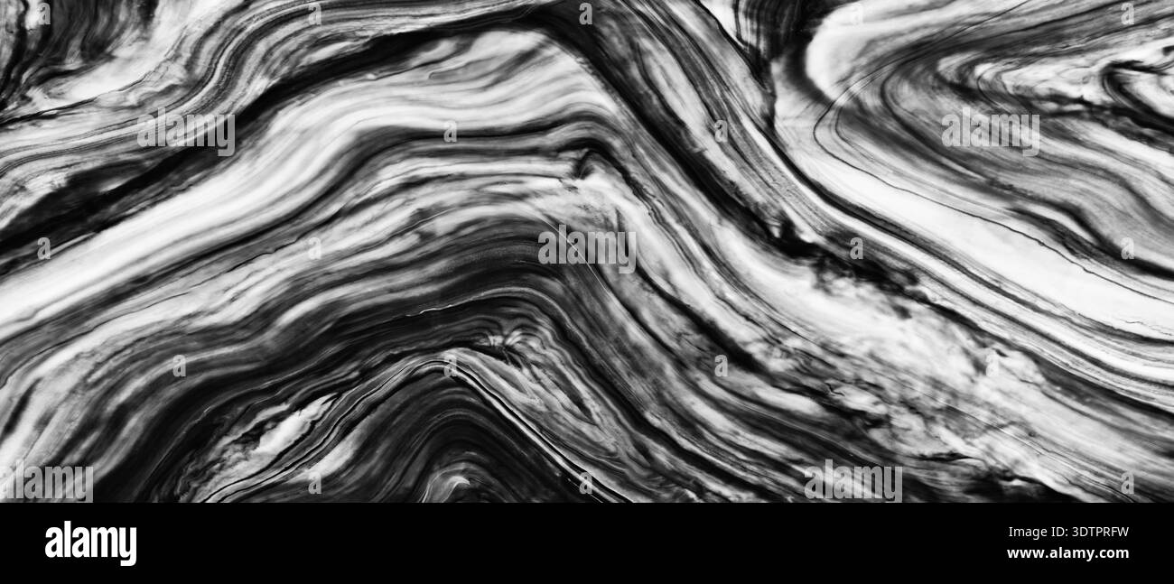 Ampio sfondo strutturato astratto con motivo bianco e nero ondulato per il modello di design della pagina o lo sfondo Foto Stock