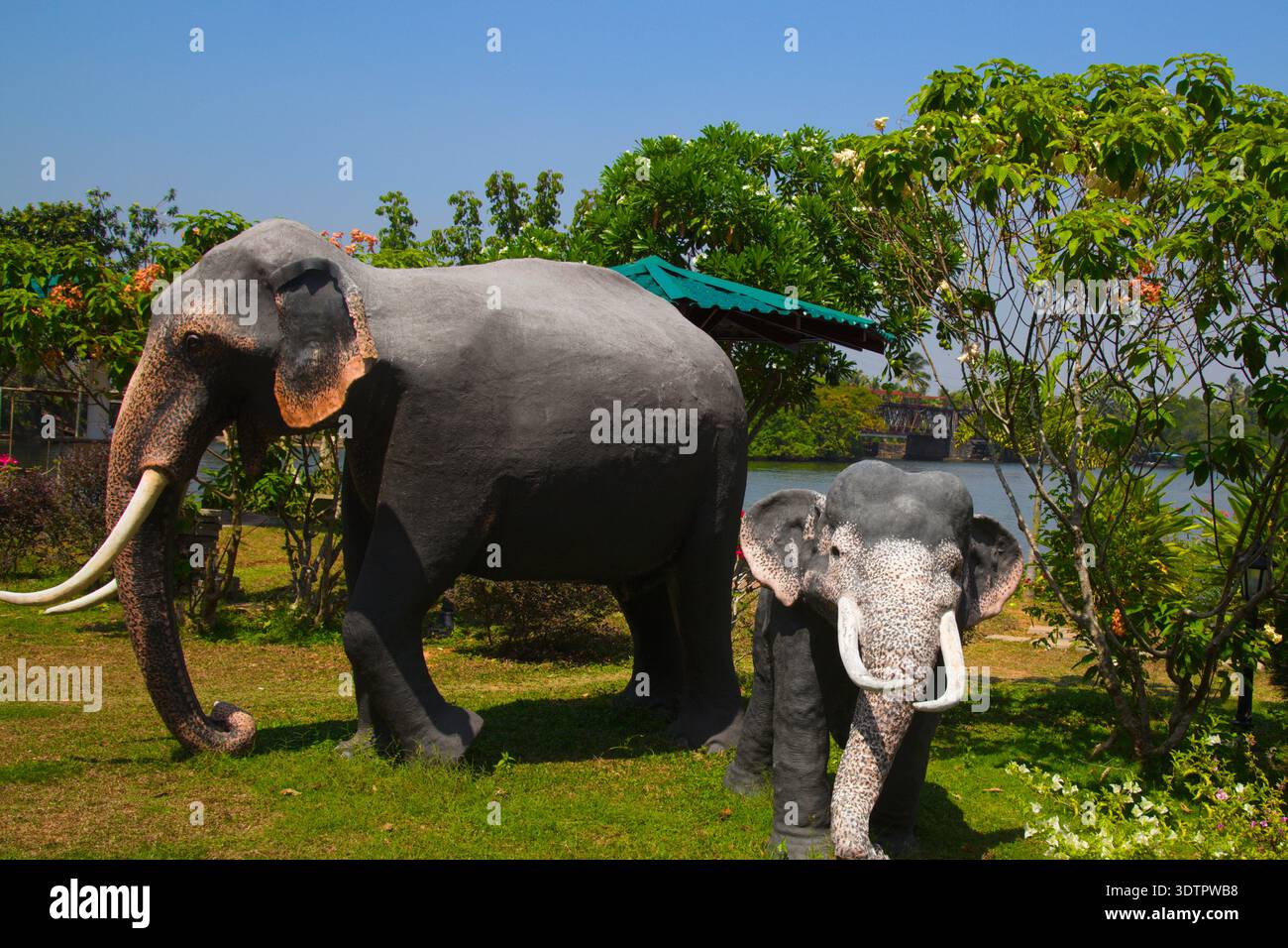 Sri Lanka, Bentota, sculture di elefanti, Foto Stock
