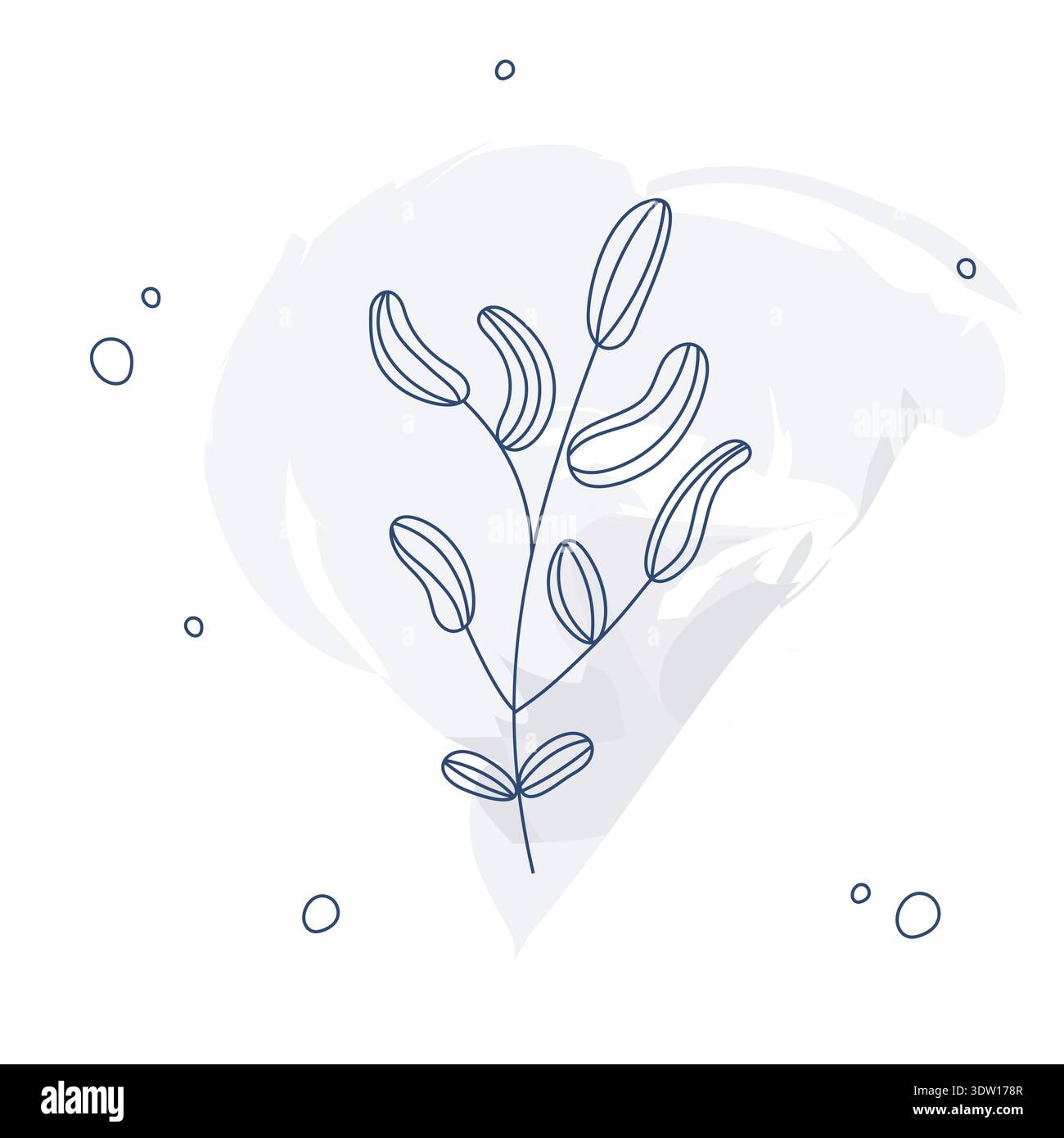 Elegante illustrazione botanica di una diramazione. Moderno design organico con un delicato acquerello. Adatto per eco-branding, spa Illustrazione Vettoriale