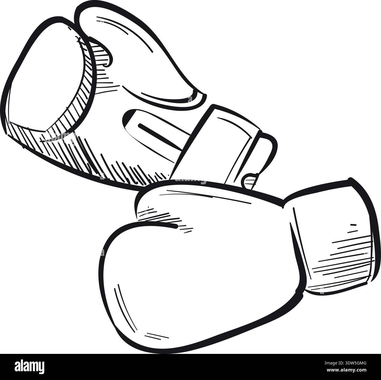 Schizzo dei guanti da boxe. Attrezzatura da combattimento disegnata a mano Illustrazione Vettoriale