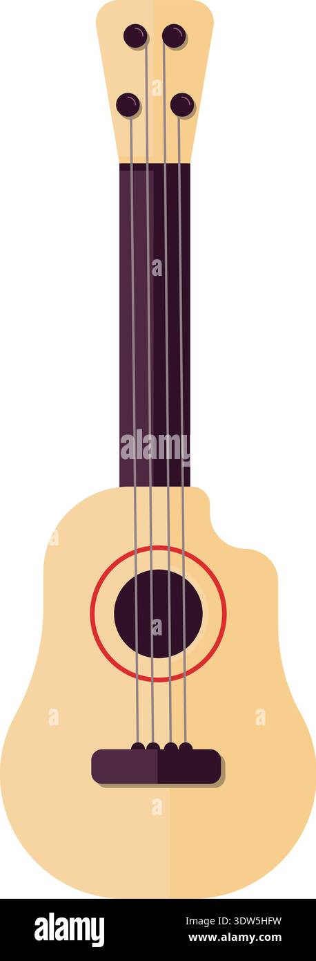 Chitarra classica. Strumento di musica a corda acustica in legno Illustrazione Vettoriale