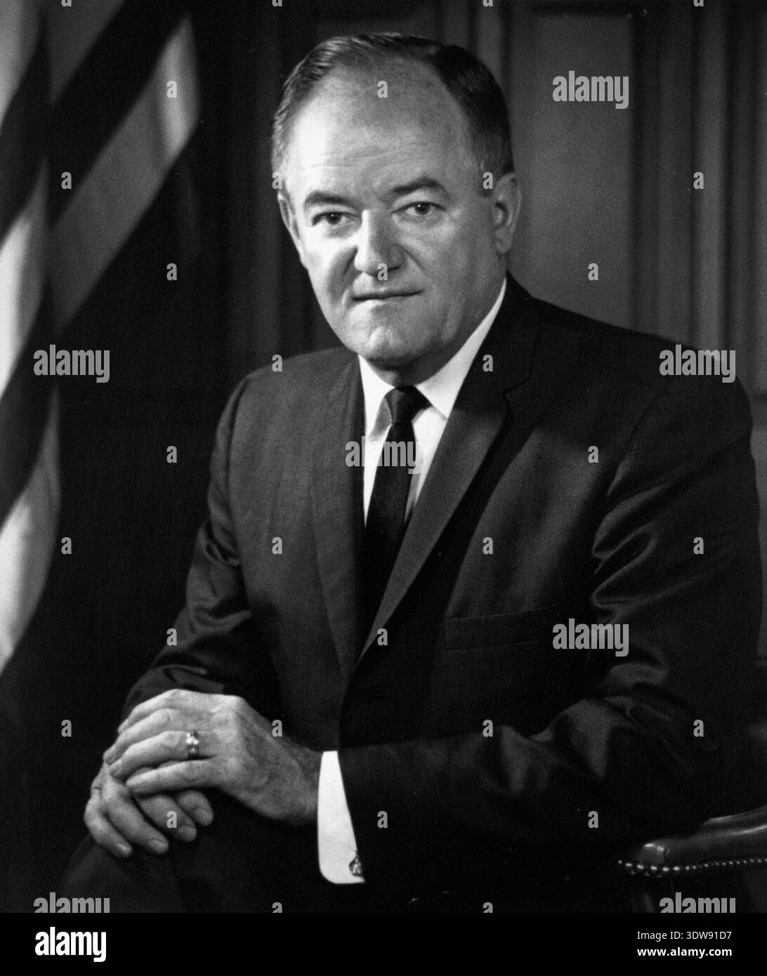 Hubert Humphrey ritratto ufficiale vice presidenziale intorno al 1965, un illustre statista americano. Foto Stock