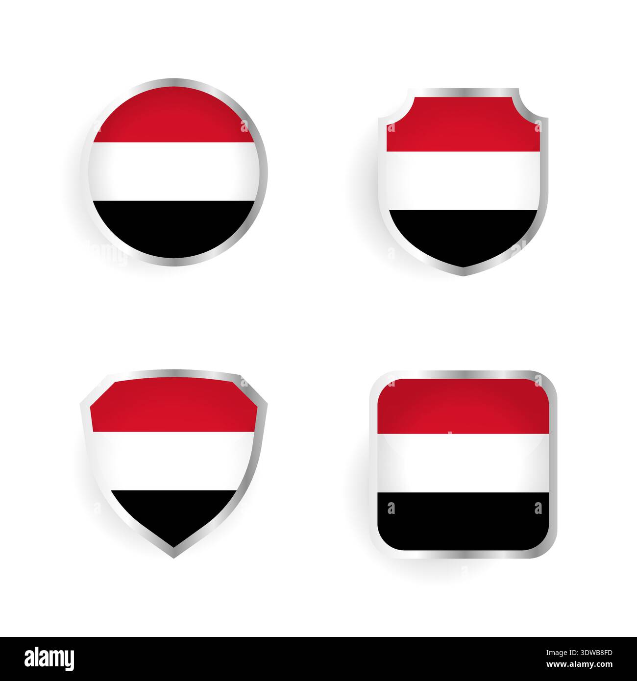 Yemen Badge and Label Collection, può essere utilizzato per progetti aziendali, presentazioni o qualsiasi altro design adatto. Illustrazione Vettoriale