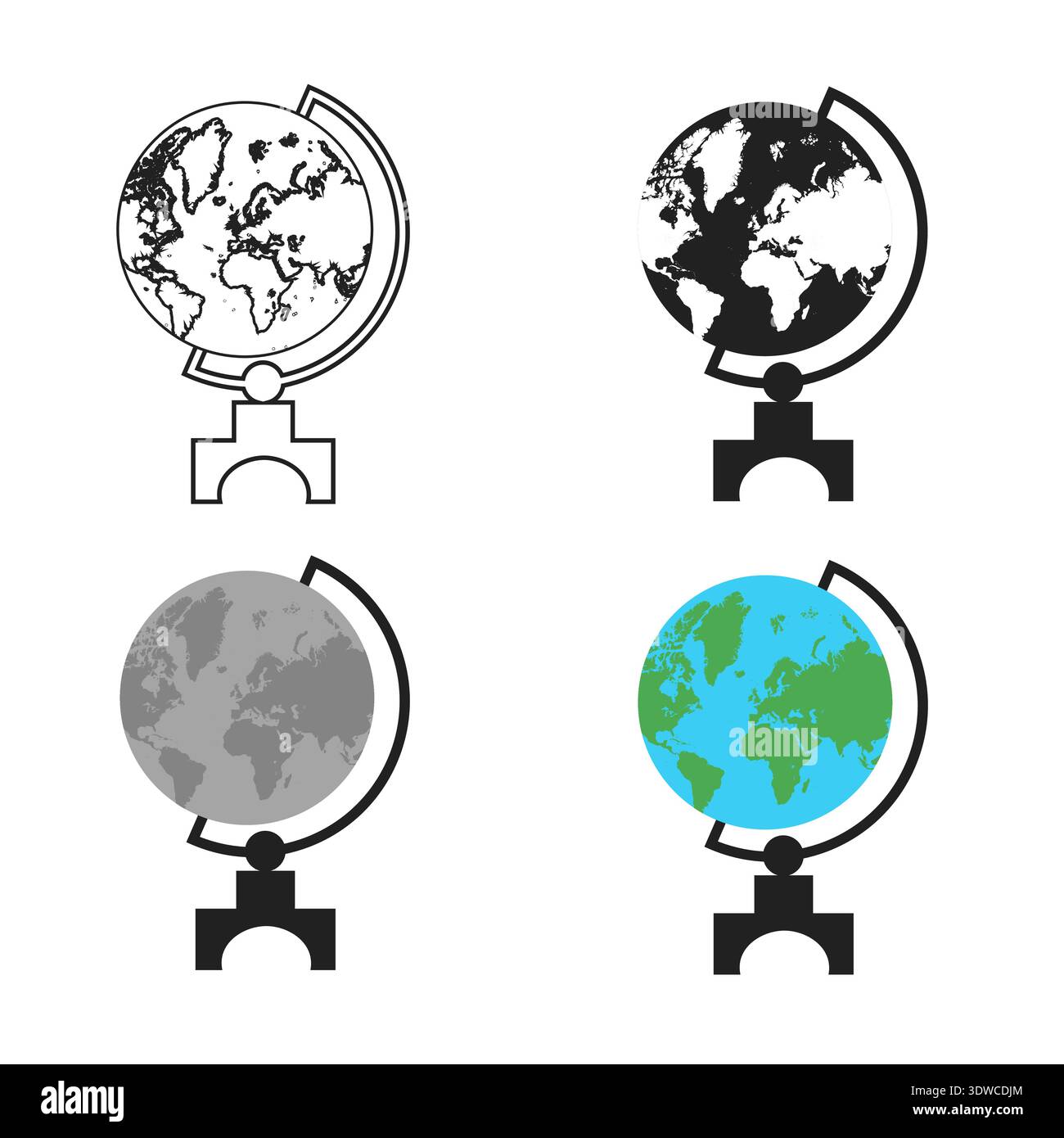 Illustrazione della silhouette della sfera terrestre del globo astratto, può essere utilizzata per progetti aziendali, progetti di presentazione o qualsiasi altro progetto adatto. Illustrazione Vettoriale