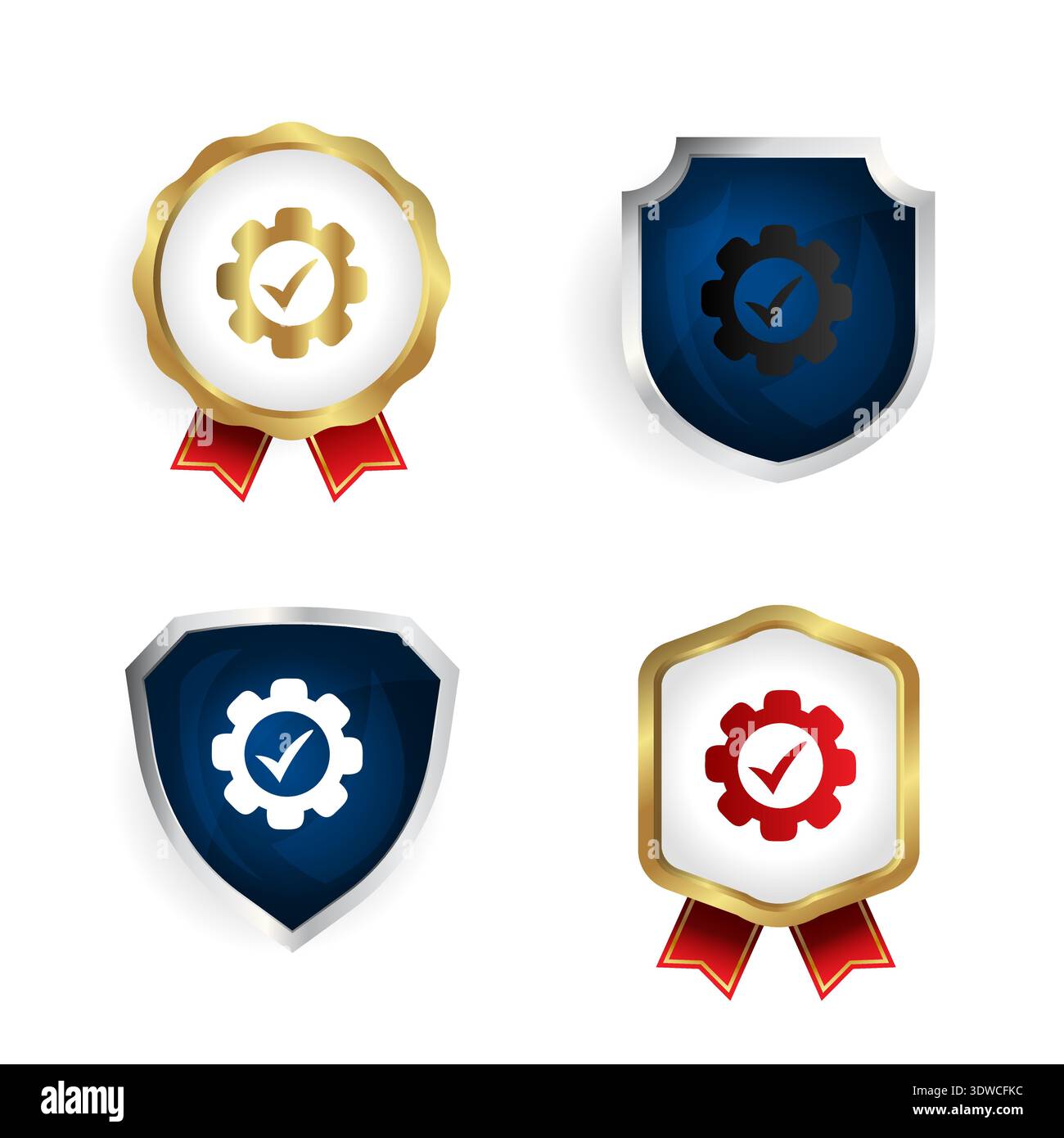 Abstract Confirm Badge and Label Collection, può essere utilizzato per progetti aziendali, progetti di presentazione o qualsiasi altro progetto adatto. Illustrazione Vettoriale