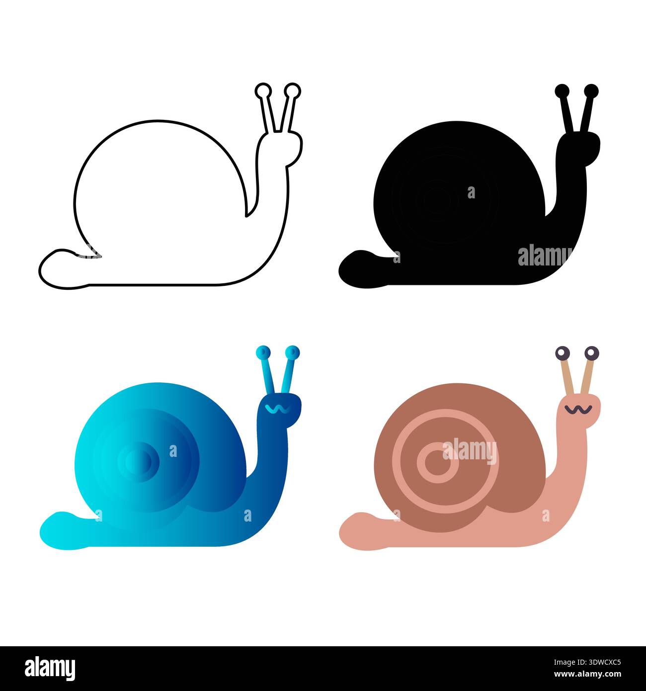 Illustrazione astratta della silhouette di animali della lumaca piatta, può essere utilizzata per progetti aziendali, progetti di presentazione o qualsiasi altro progetto adatto. Illustrazione Vettoriale
