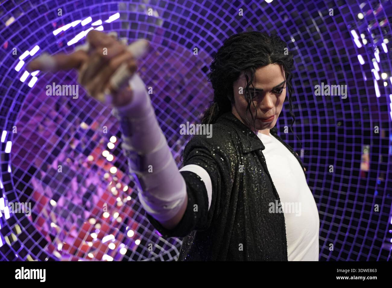 Statua in cera di Michael Jackson, il re del Pop, al Madame Tussauds di Budapest, Ungheria. Foto Stock