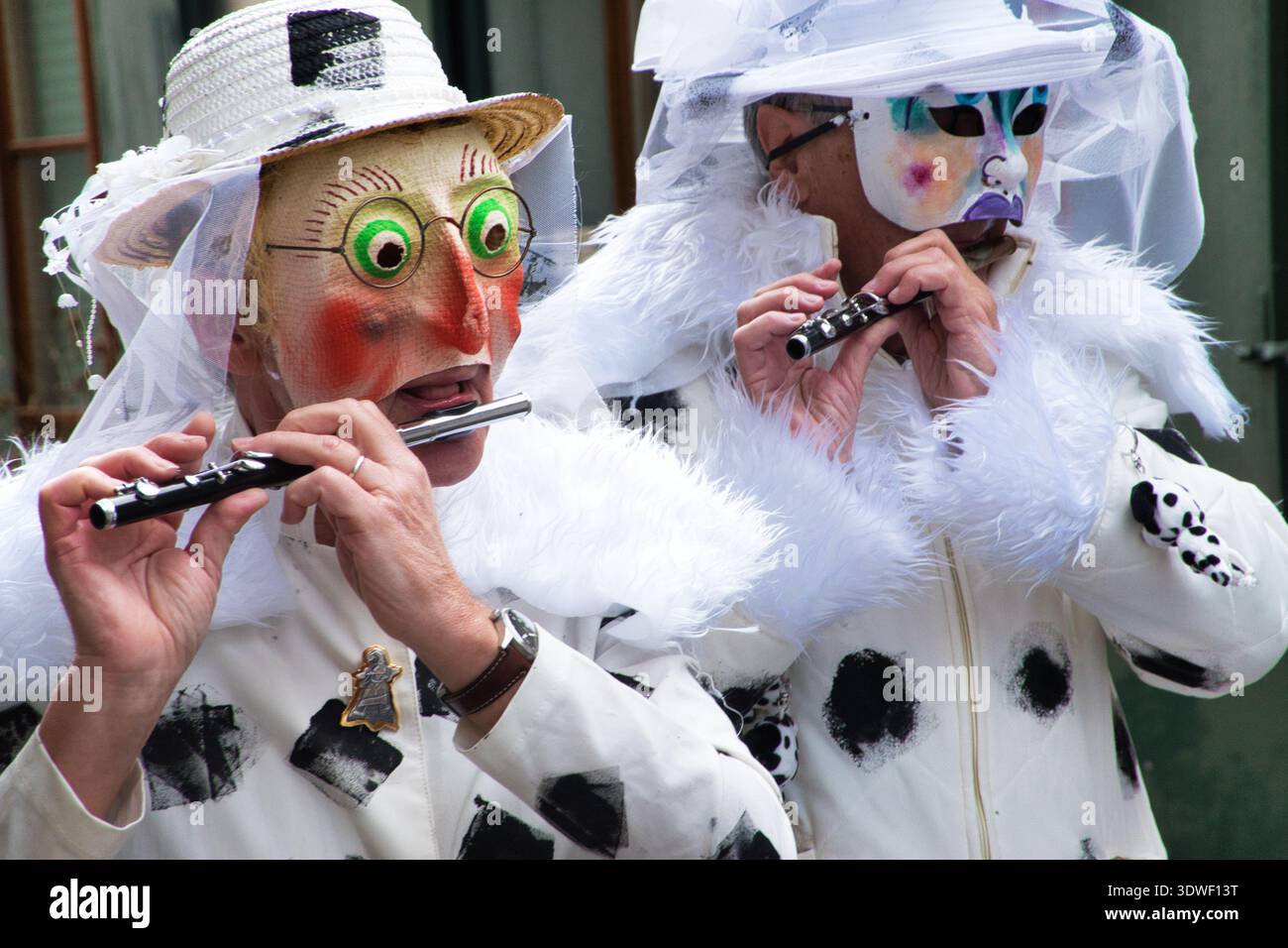 Svizzera, Basilea, dogane, carnevale, città di Basilea, Baselstadt, cantone di Basilea, cortege, larve, maschere, personalizzato Foto Stock