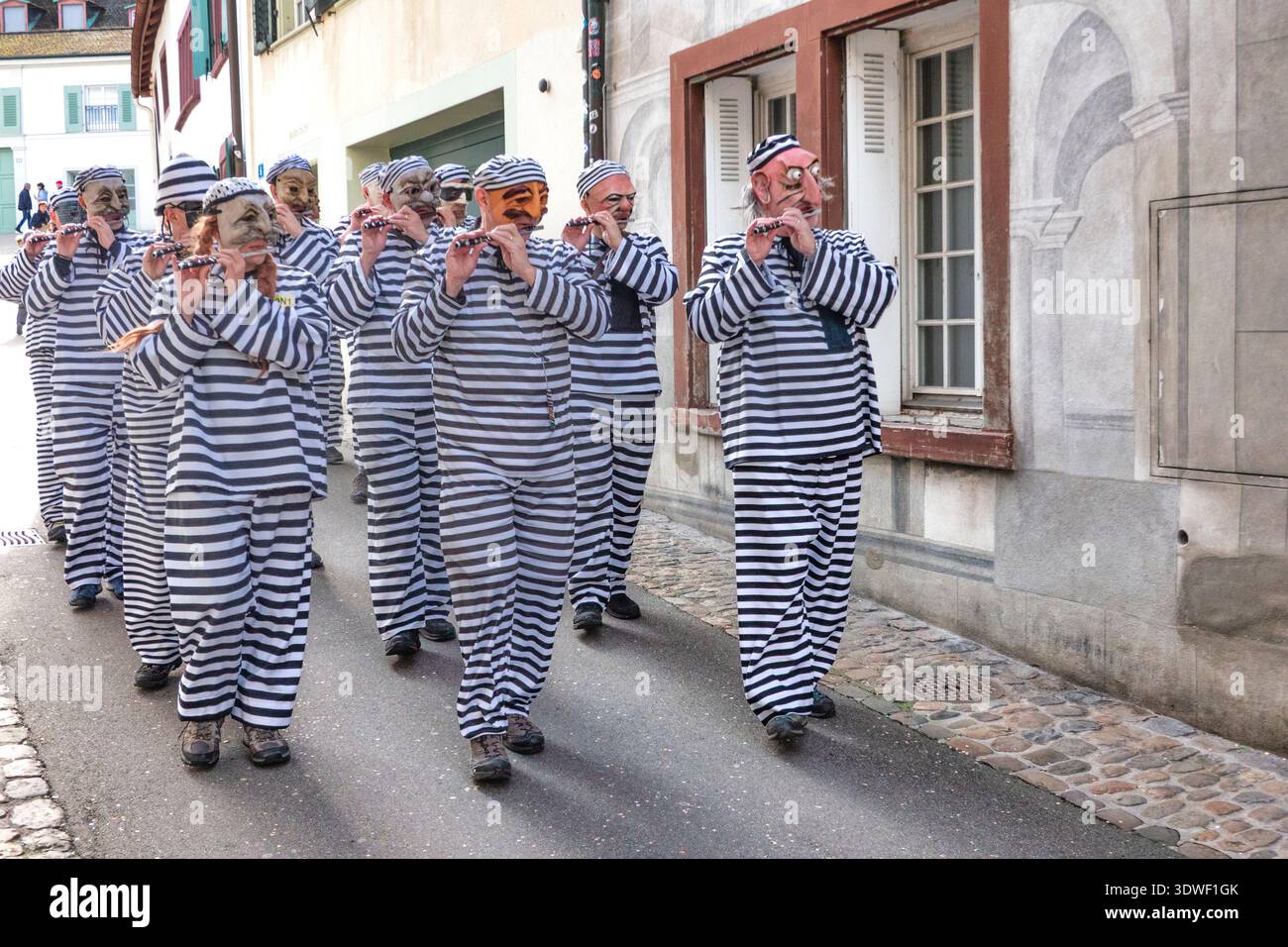 Svizzera, Basilea, dogane, carnevale, città di Basilea, Baselstadt, cantone di Basilea, cortege, larve, maschere, personalizzato Foto Stock