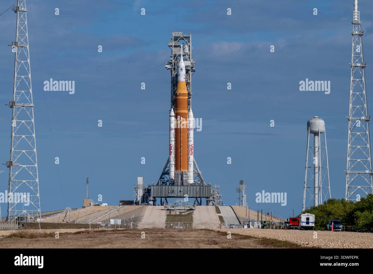 Artemis II sulla piattaforma di lancio nel febbraio 2026 Foto Stock