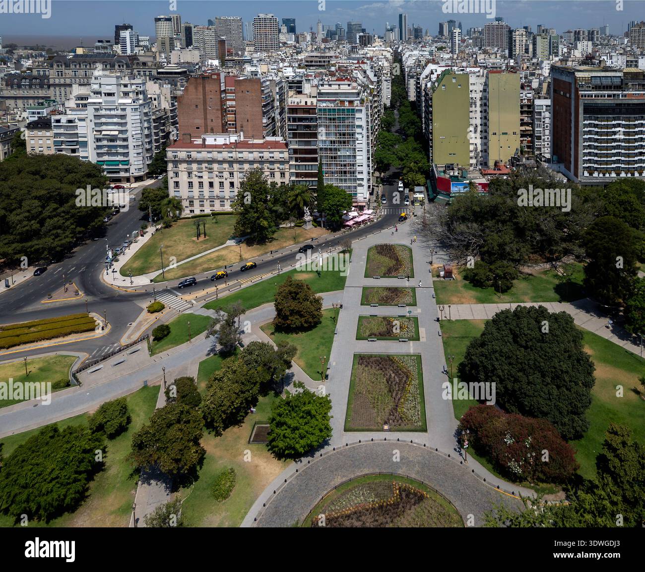 Veduta aerea dell'area di Recoleta di Buenos Aires, Argentina Foto Stock